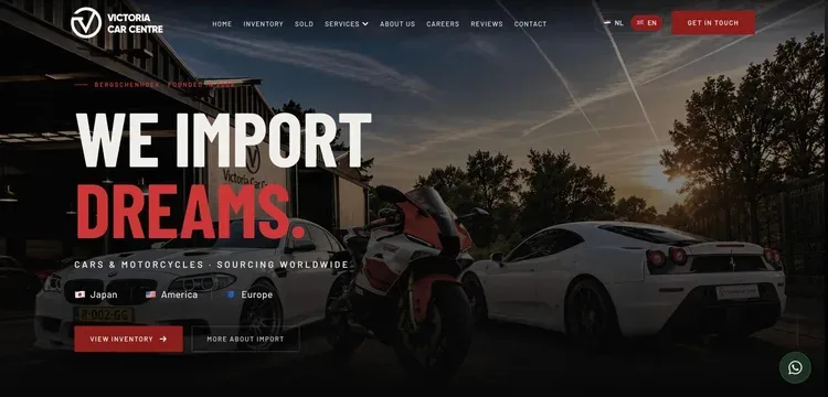 Victoria Car Centre homepage